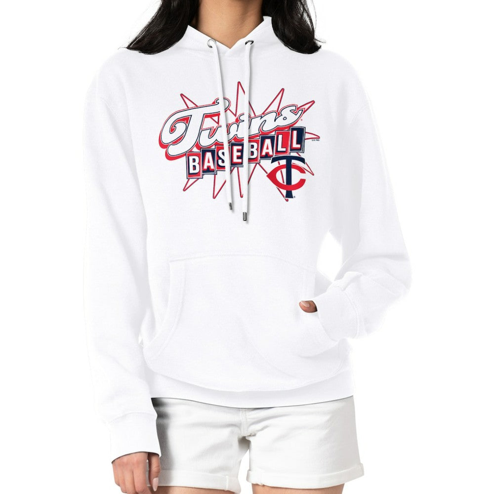 White Minnesota Twins Starter Women's Drive-In Pullover Hoodie