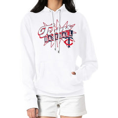 White Minnesota Twins Starter Women's Drive-In Pullover Hoodie