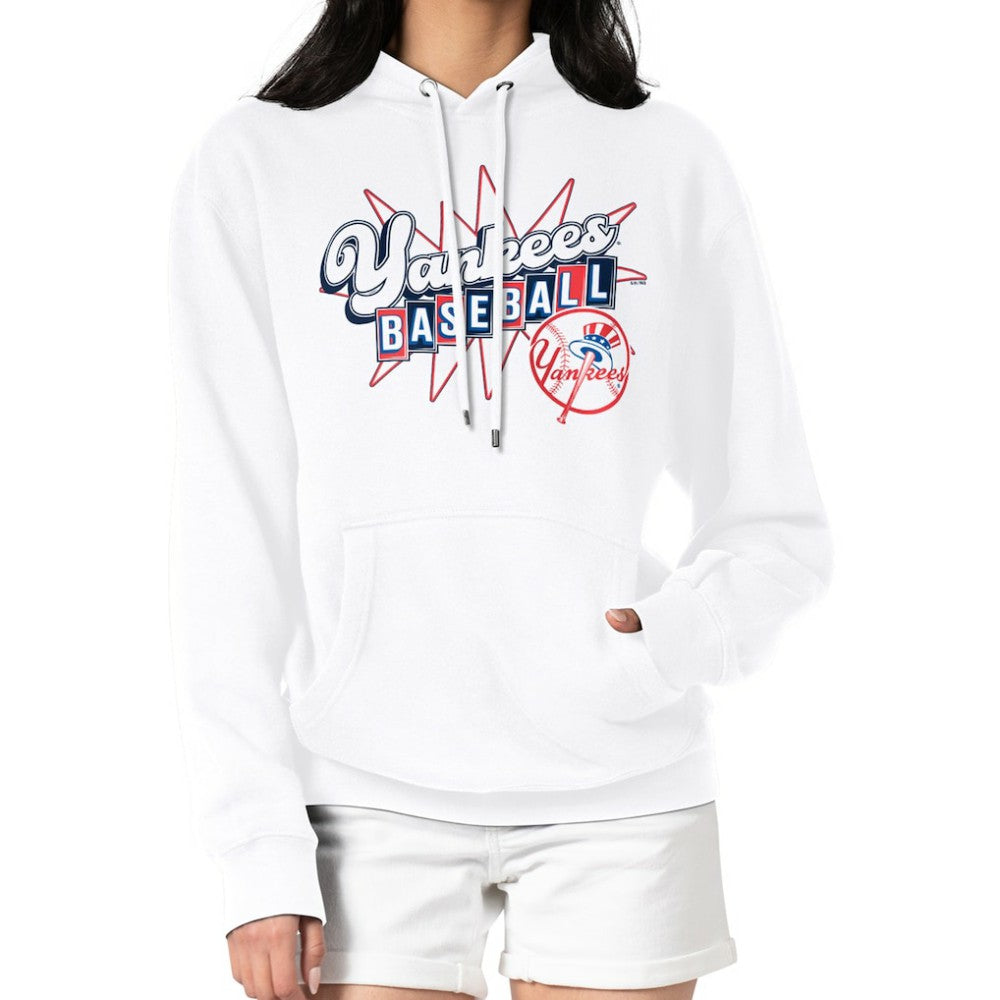 White New York Yankees Starter Women's Drive-In Pullover Hoodie
