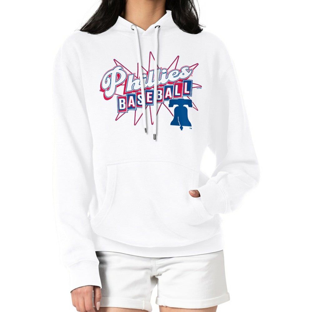 White Philadelphia Phillies Starter Women's Drive-In Pullover Hoodie