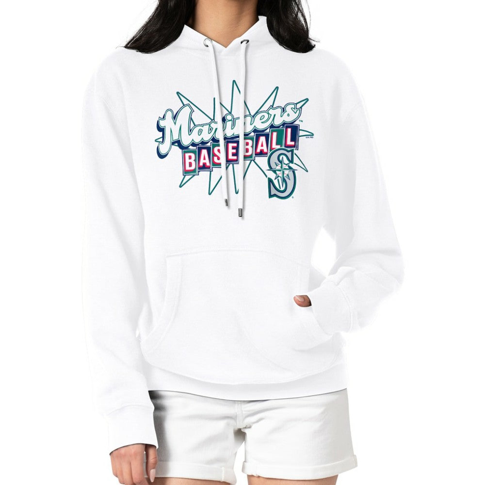 White Seattle Mariners Starter Women's Drive-In Pullover Hoodie