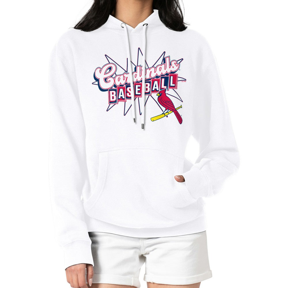 White St. Louis Cardinals Starter Women's Drive-In Pullover Hoodie