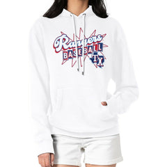 White Texas Rangers Starter Women's Drive-In Pullover Hoodie