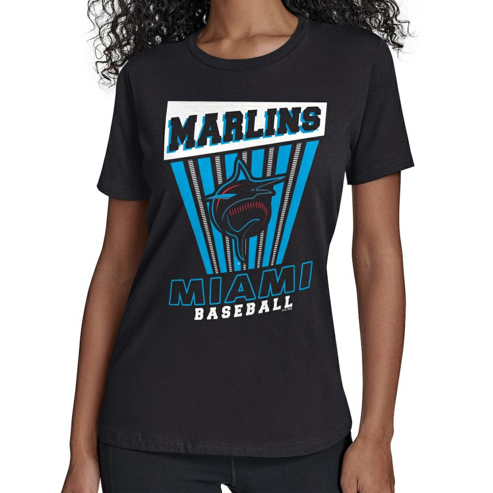 Black Miami Marlins Starter Women's Poster Print T-Shirt