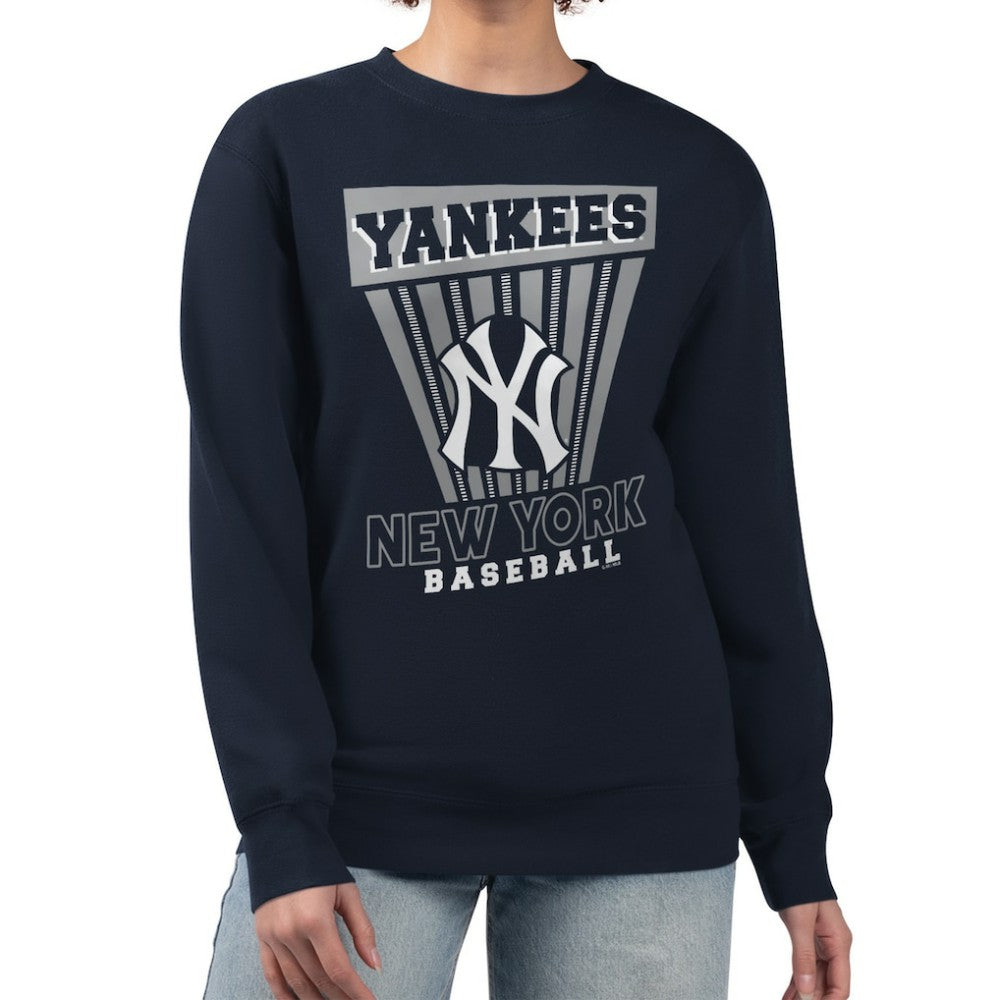 Navy New York Yankees Starter Women's Poster Print Pullover Sweatshirt