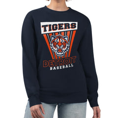 Navy Detroit Tigers Starter Women's Poster Print Pullover Sweatshirt