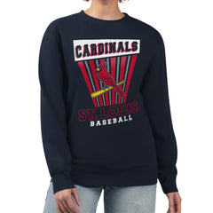 Navy St. Louis Cardinals Starter Women's Poster Print Pullover Sweatshirt