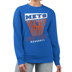 Royal New York Mets Starter Women's Poster Print Pullover Sweatshirt