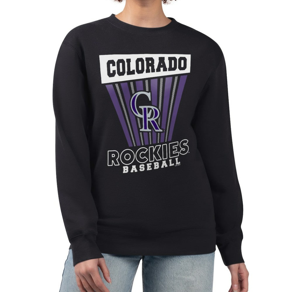 Black Colorado Rockies Starter Women's Poster Print Pullover Sweatshirt