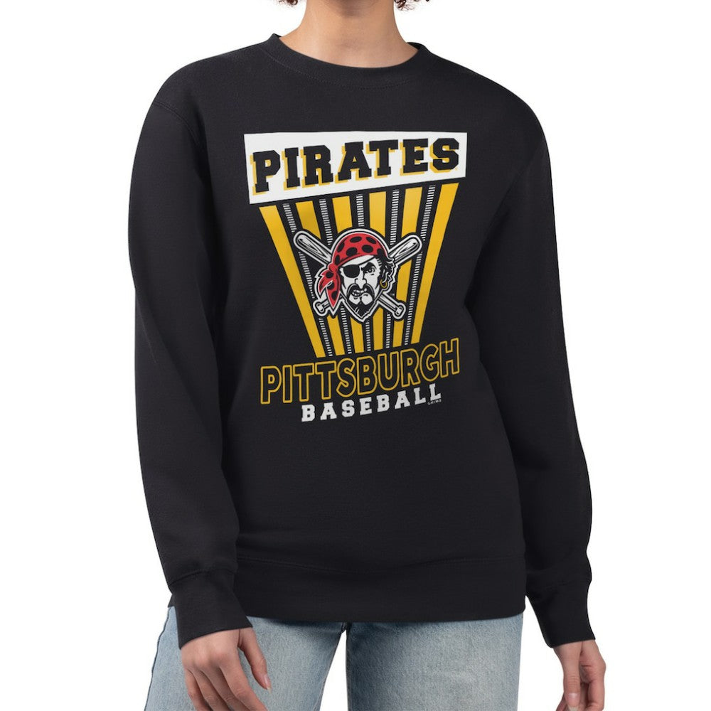 Black Pittsburgh Pirates Starter Women's Poster Print Pullover Sweatshirt