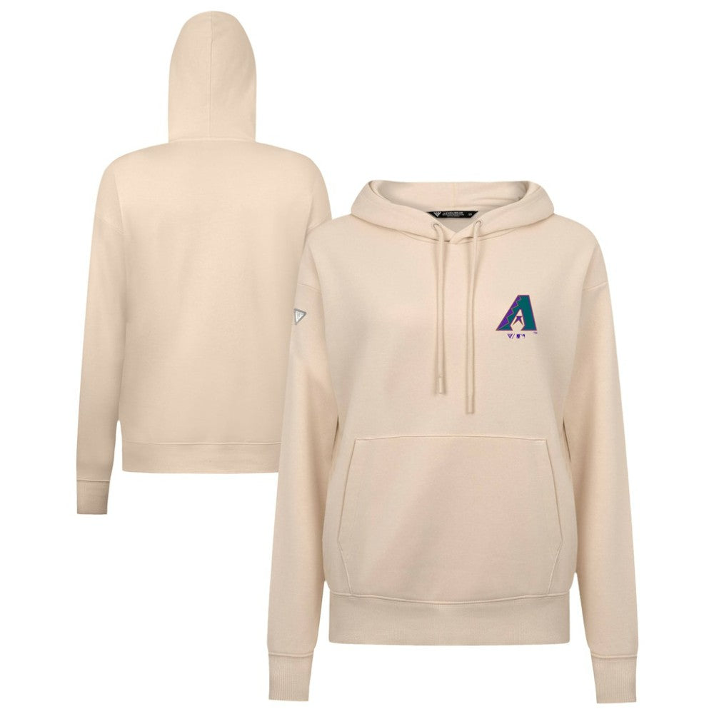 Khaki Arizona Diamondbacks Levelwear Women's Cooperstown Collection Adorn Core Logo Pullover Hoodie