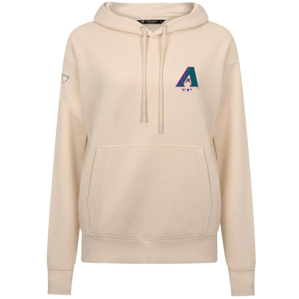 Khaki Arizona Diamondbacks Levelwear Women's Cooperstown Collection Adorn Core Logo Pullover Hoodie