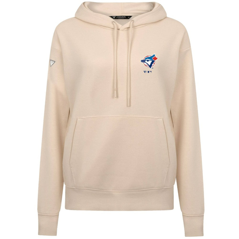 Khaki Toronto Blue Jays Levelwear Women's Cooperstown Collection Adorn Core Logo Pullover Hoodie
