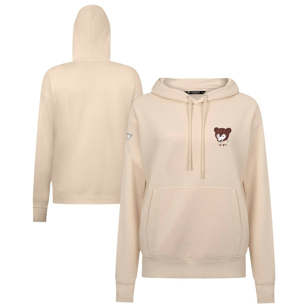 Khaki Chicago Cubs Levelwear Women's Cooperstown Collection Adorn Core Logo Pullover Hoodie