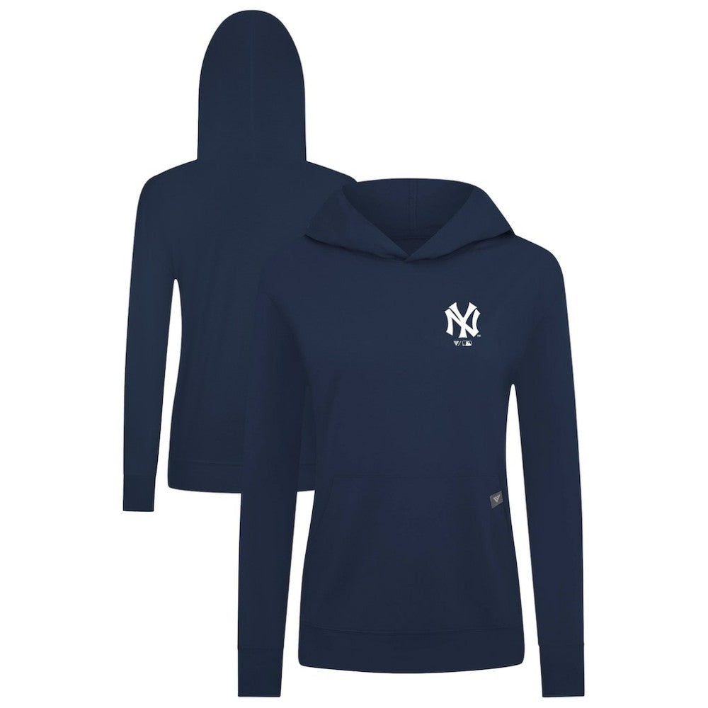Navy New York Yankees Levelwear Women's Cooperstown Collection Relay Core Logo Pullover Hoodie