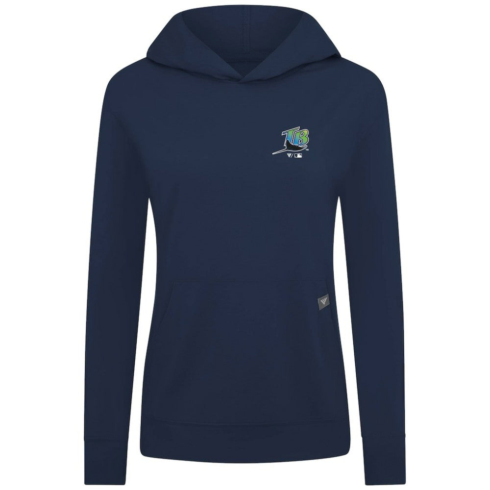 Navy Tampa Bay Rays Levelwear Women's Cooperstown Collection Relay Core Logo Pullover Hoodie