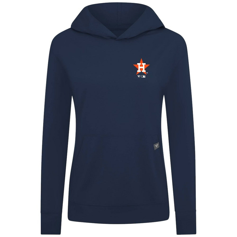 Navy Houston Astros Levelwear Women's Cooperstown Collection Relay Core Logo Pullover Hoodie