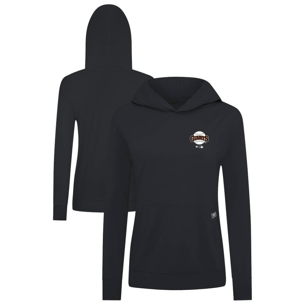 Black San Francisco Giants Levelwear Women's Cooperstown Collection Relay Core Logo Pullover Hoodie