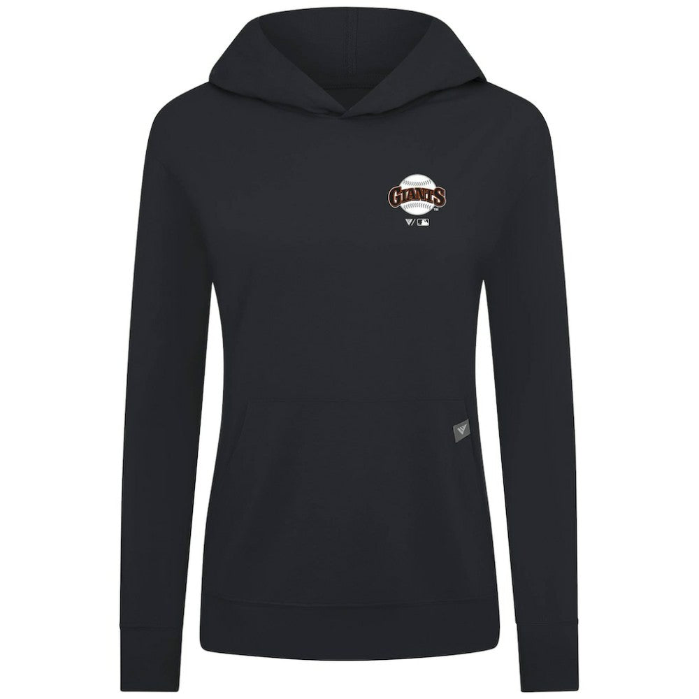 Black San Francisco Giants Levelwear Women's Cooperstown Collection Relay Core Logo Pullover Hoodie