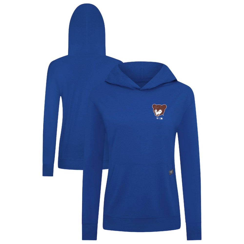 Royal Chicago Cubs Levelwear Women's Cooperstown Collection Relay Core Logo Pullover Hoodie
