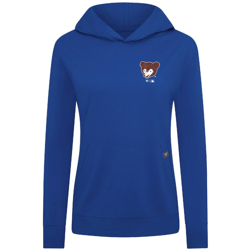 Royal Chicago Cubs Levelwear Women's Cooperstown Collection Relay Core Logo Pullover Hoodie
