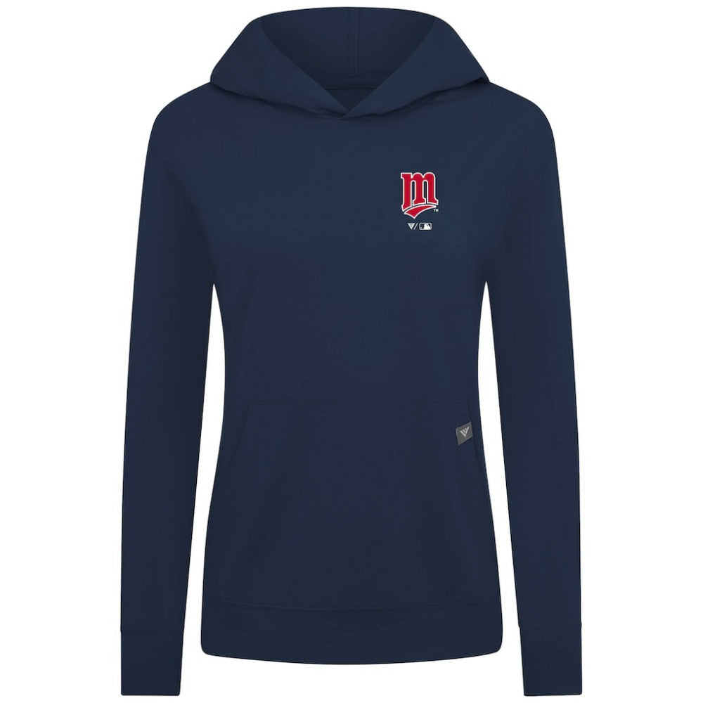Navy Minnesota Twins Levelwear Women's Cooperstown Collection Relay Core Logo Pullover Hoodie