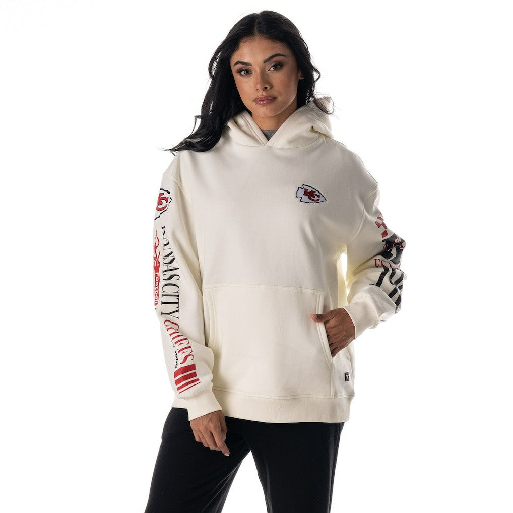 The Wild Collective Unisex Stacked Graphic Sleeve Fleece Hoodie - Kansas City Chiefs Hoodies