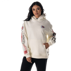 The Wild Collective Unisex Stacked Graphic Sleeve Fleece Hoodie - Kansas City Chiefs Hoodies