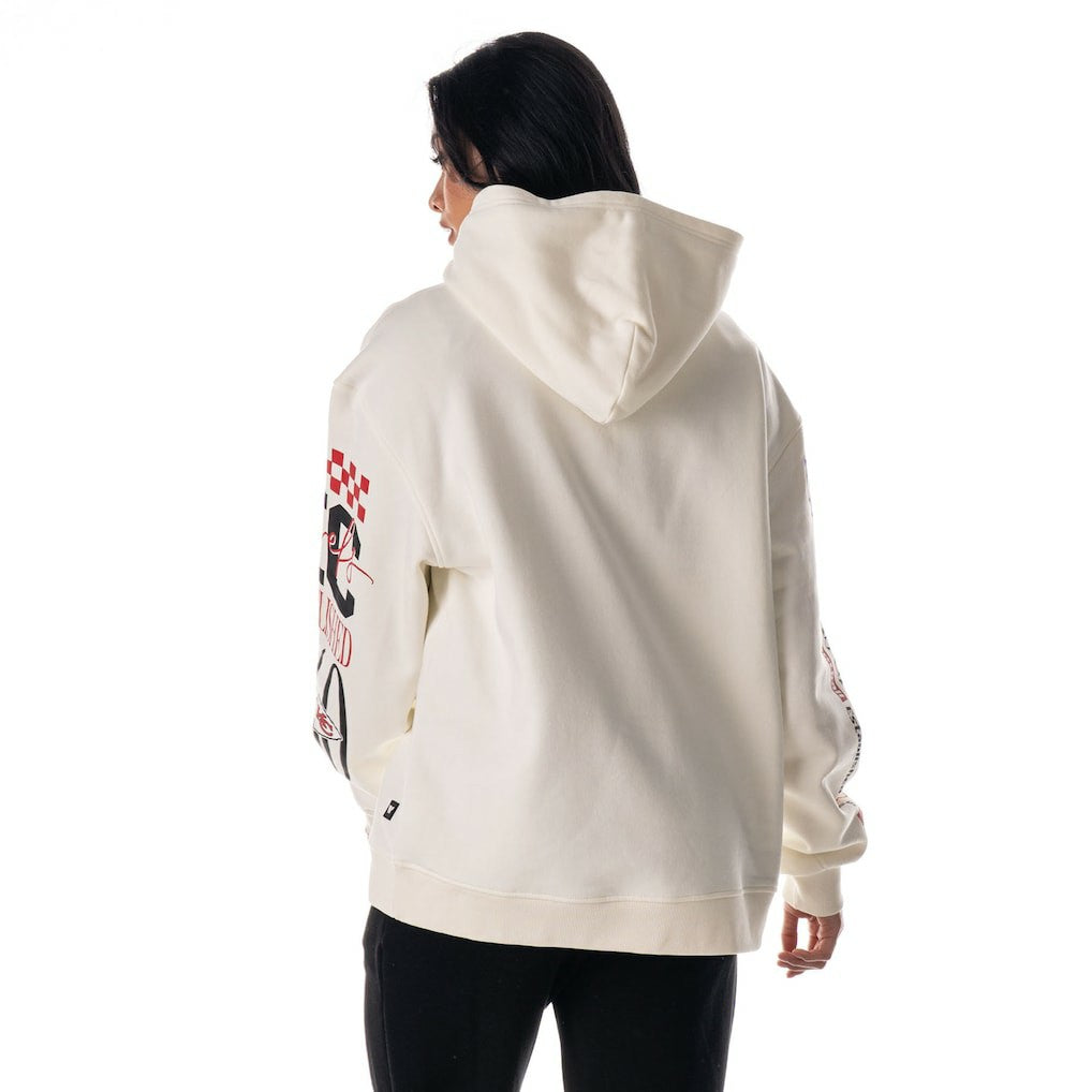 The Wild Collective Unisex Stacked Graphic Sleeve Fleece Hoodie - Kansas City Chiefs Hoodies
