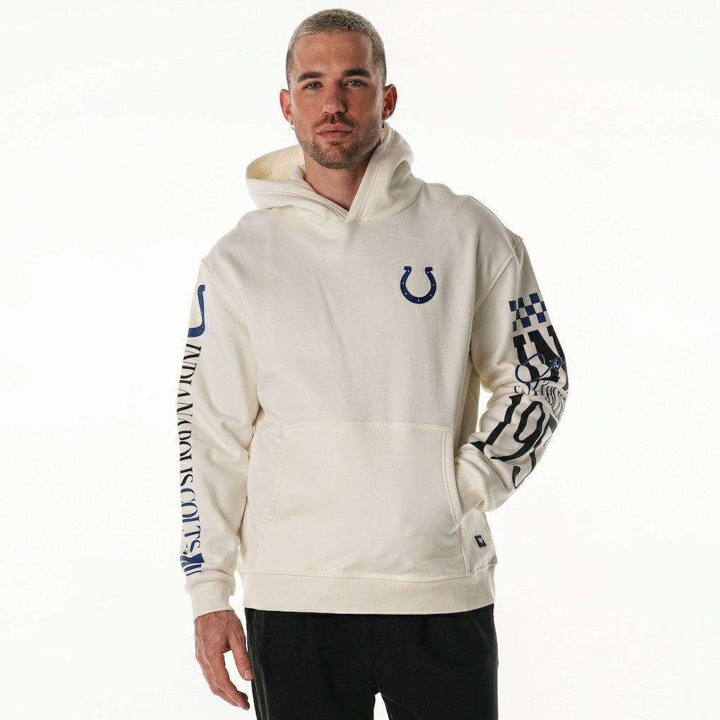 The Wild Collective Unisex Stacked Graphic Sleeve Fleece Hoodie - Indianapolis Colts Hoodies