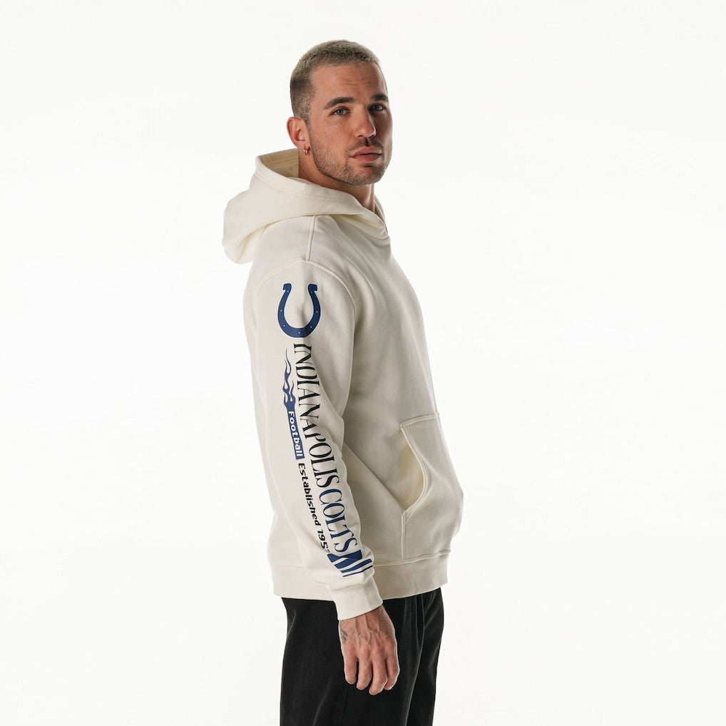 The Wild Collective Unisex Stacked Graphic Sleeve Fleece Hoodie - Indianapolis Colts Hoodies