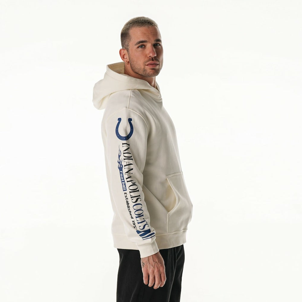 The Wild Collective Unisex Stacked Graphic Sleeve Fleece Hoodie - Indianapolis Colts Hoodies