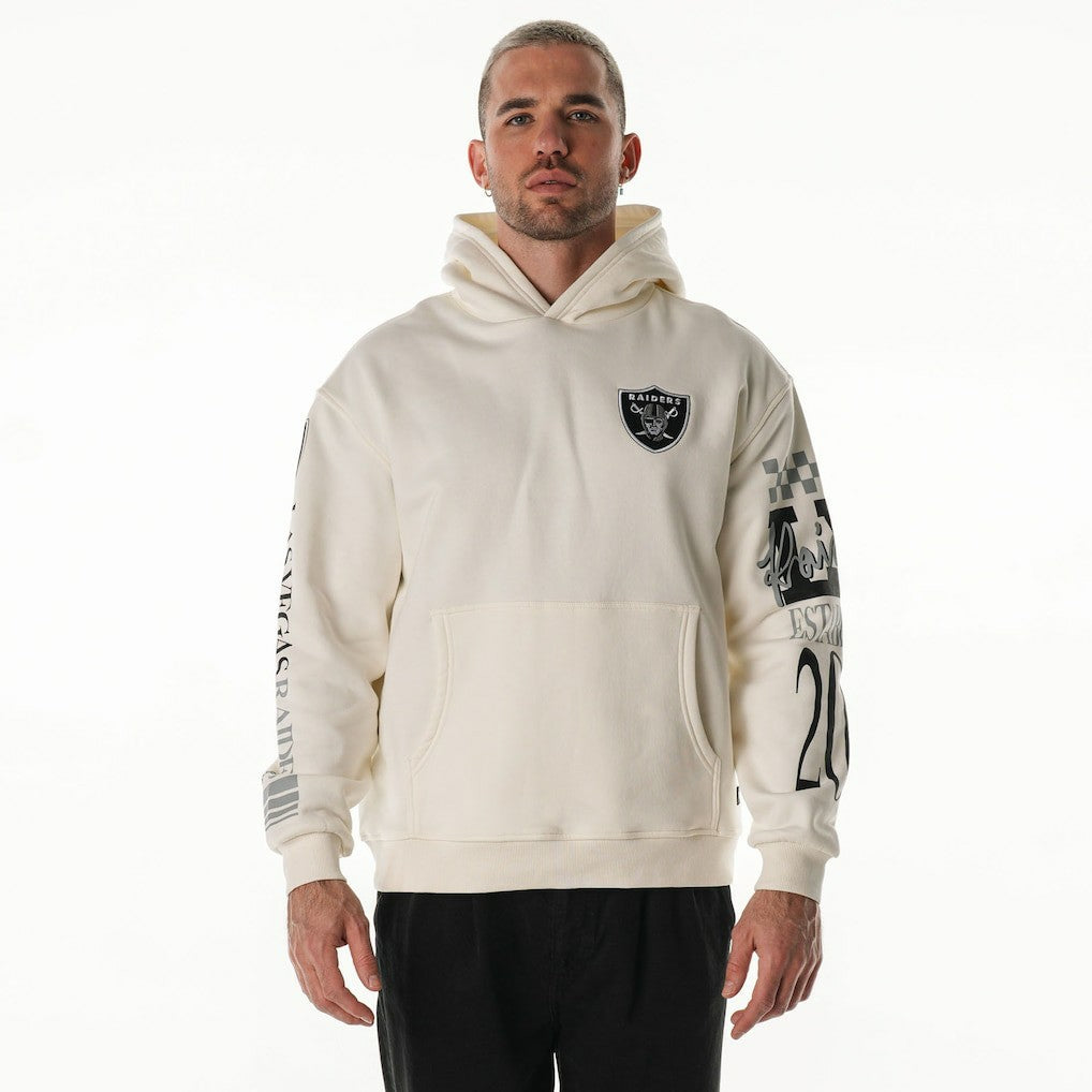 The Wild Collective Unisex Stacked Graphic Sleeve Fleece Hoodie - Las Vegas Raiders Hoodies