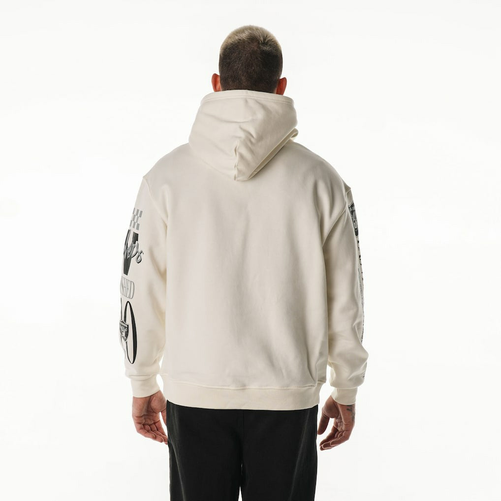 The Wild Collective Unisex Stacked Graphic Sleeve Fleece Hoodie - Las Vegas Raiders Hoodies
