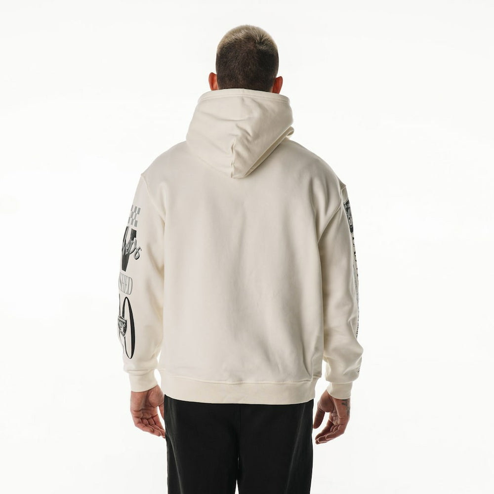 The Wild Collective Unisex Stacked Graphic Sleeve Fleece Hoodie - Las Vegas Raiders Hoodies