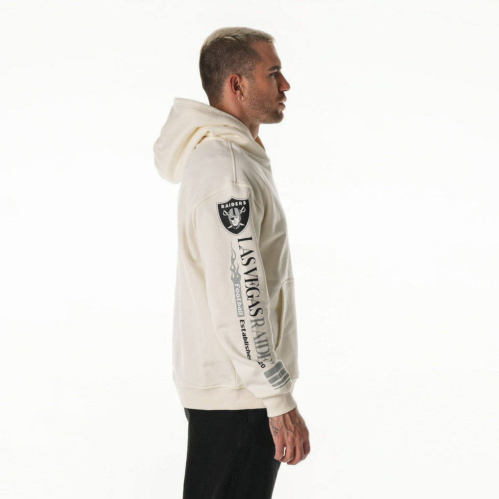 The Wild Collective Unisex Stacked Graphic Sleeve Fleece Hoodie - Las Vegas Raiders Hoodies