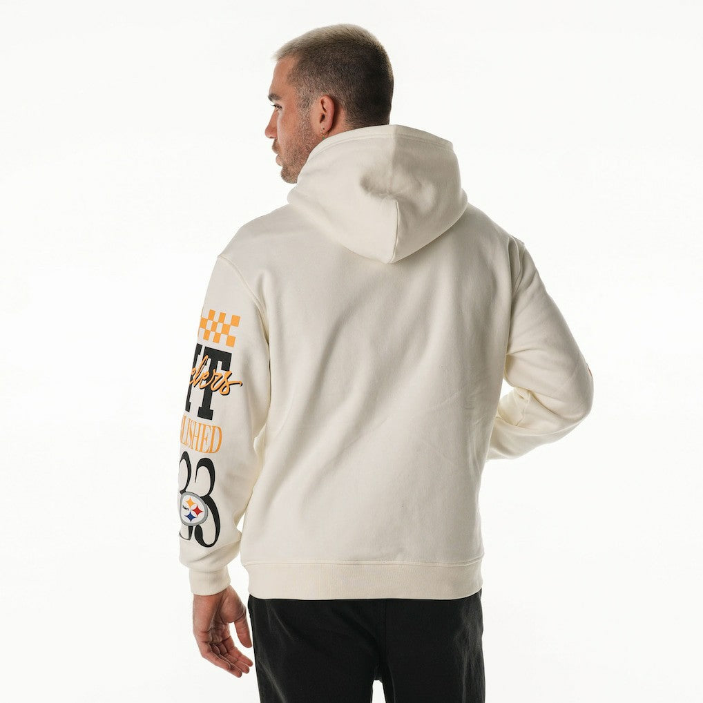 The Wild Collective Unisex Stacked Graphic Sleeve Fleece Hoodie - Pittsburgh Steelers Hoodies