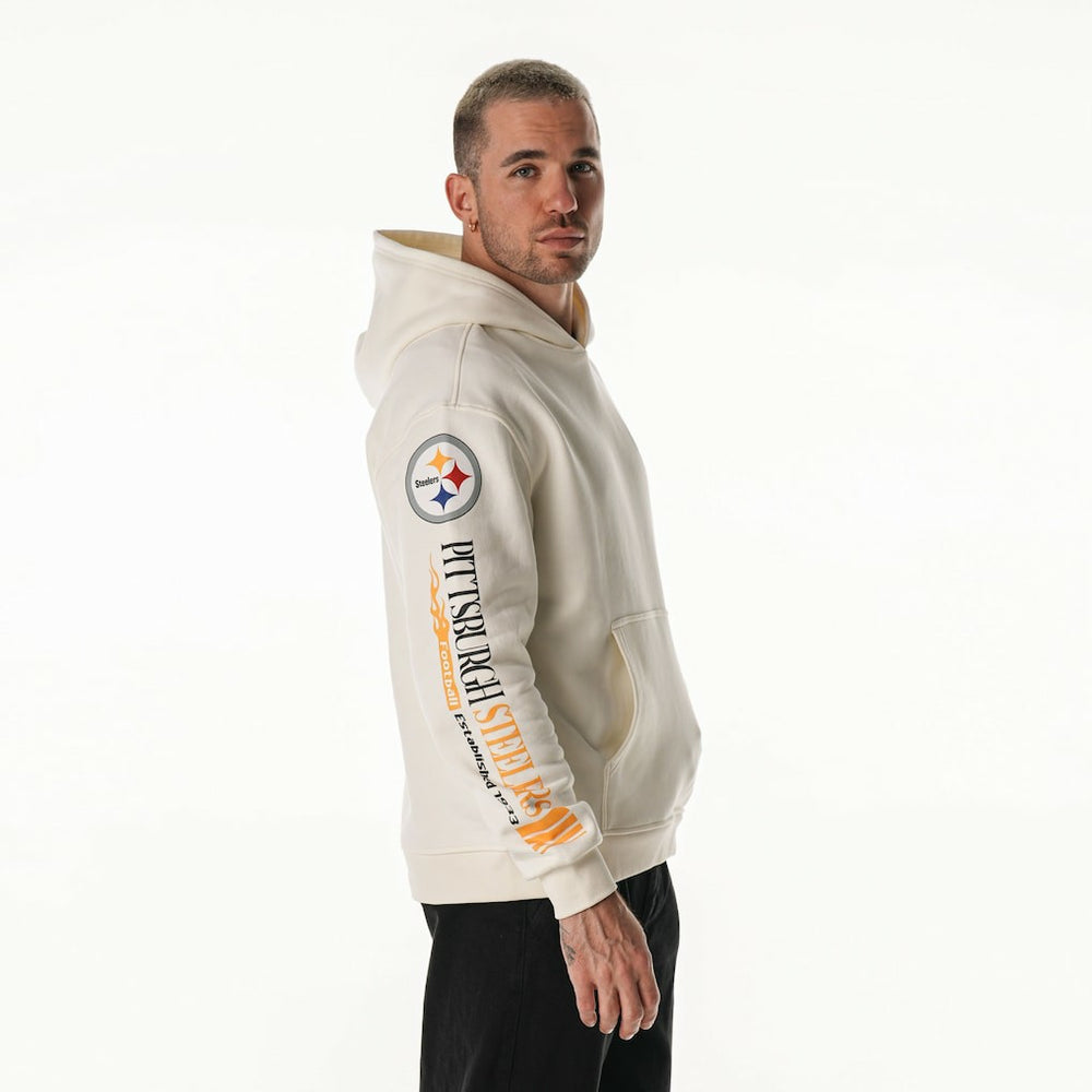 The Wild Collective Unisex Stacked Graphic Sleeve Fleece Hoodie - Pittsburgh Steelers Hoodies