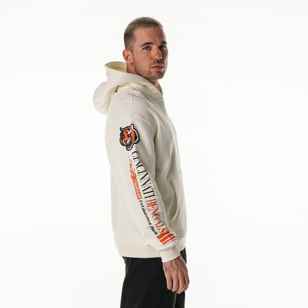 The Wild Collective Unisex Stacked Graphic Sleeve Fleece Hoodie - Cincinnati Bengals Hoodies
