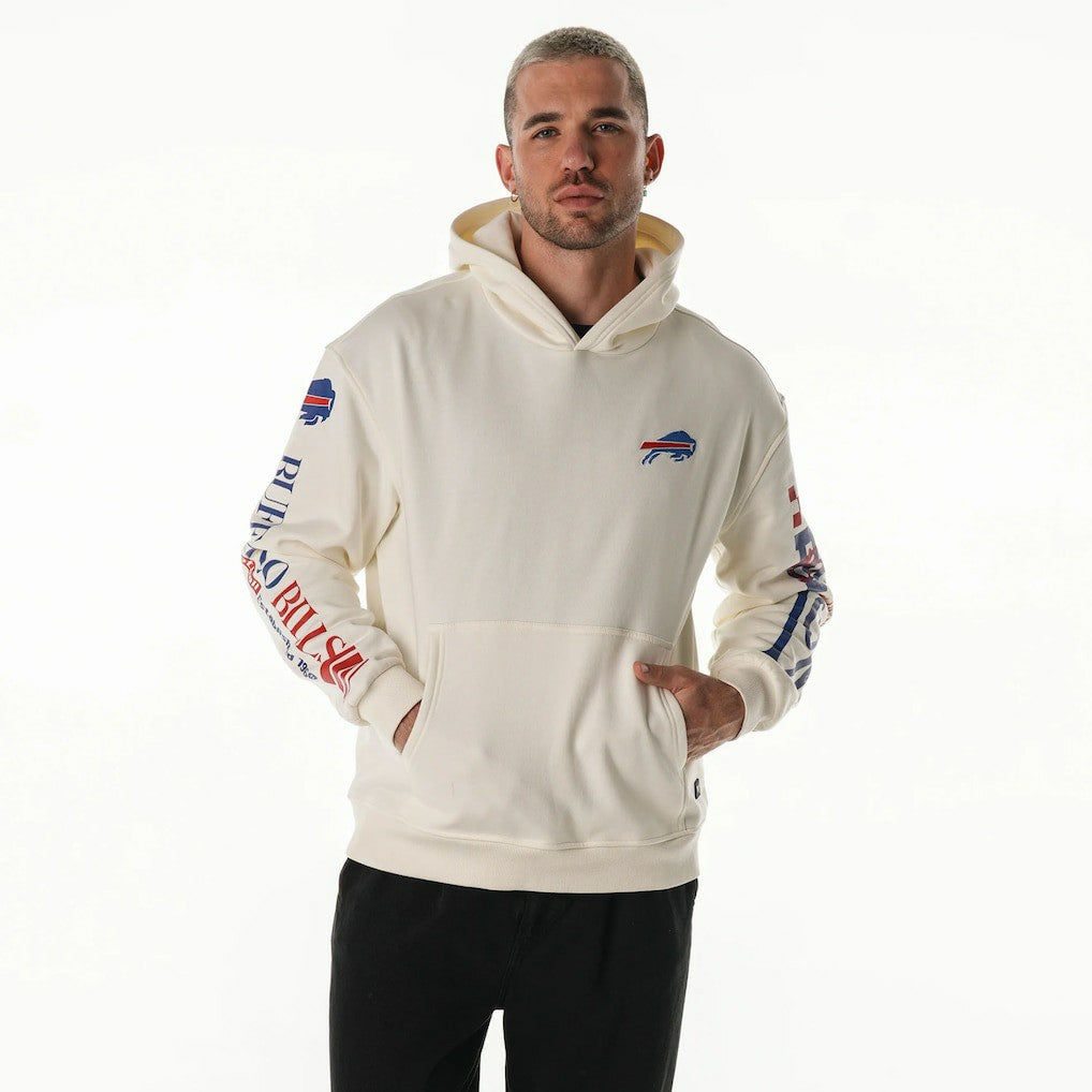 The Wild Collective Unisex Stacked Graphic Sleeve Fleece Hoodie - Buffalo Bills Hoodies