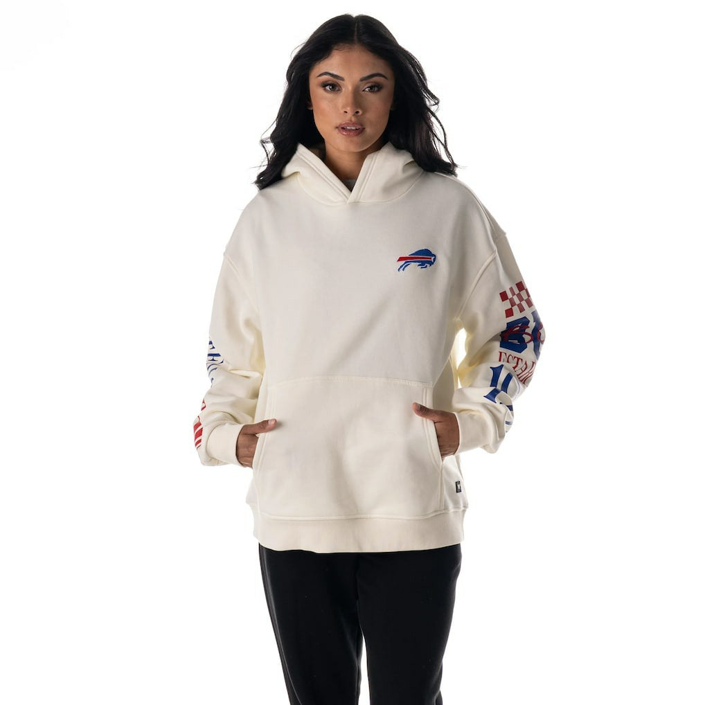 The Wild Collective Unisex Stacked Graphic Sleeve Fleece Hoodie - Buffalo Bills Hoodies
