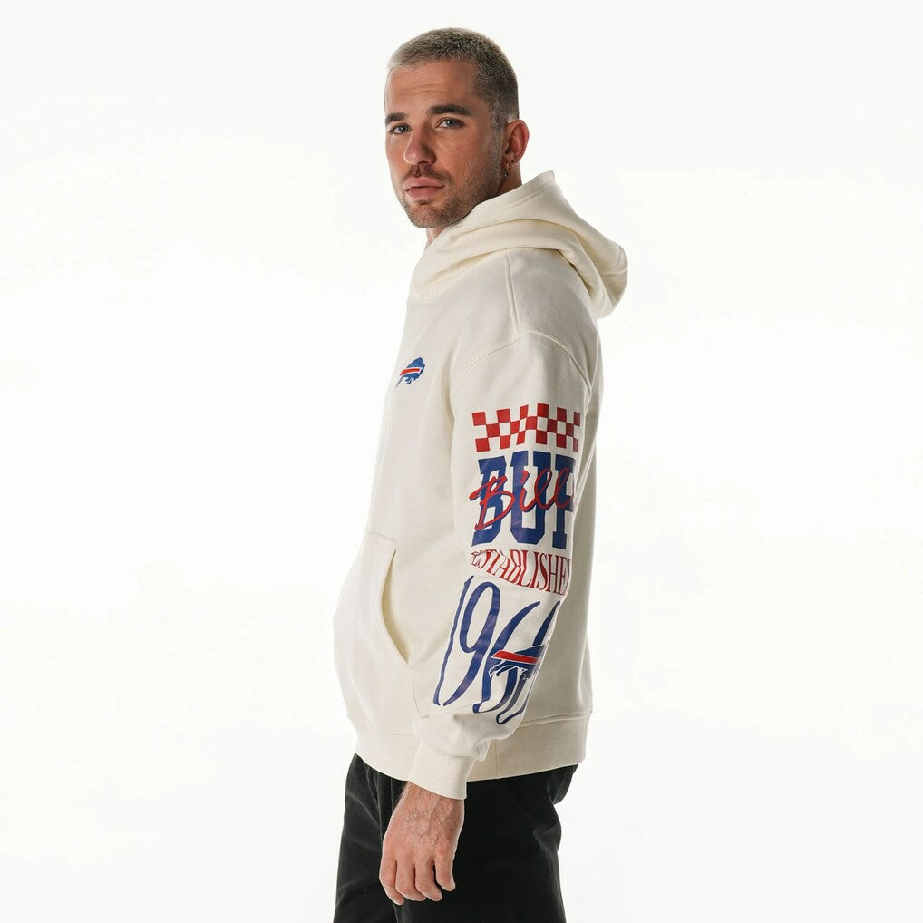 The Wild Collective Unisex Stacked Graphic Sleeve Fleece Hoodie - Buffalo Bills Hoodies