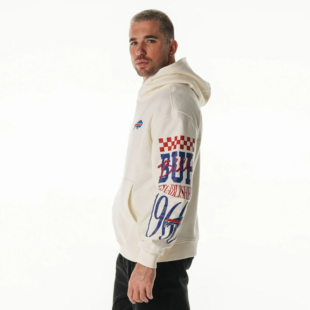 The Wild Collective Unisex Stacked Graphic Sleeve Fleece Hoodie - Buffalo Bills Hoodies