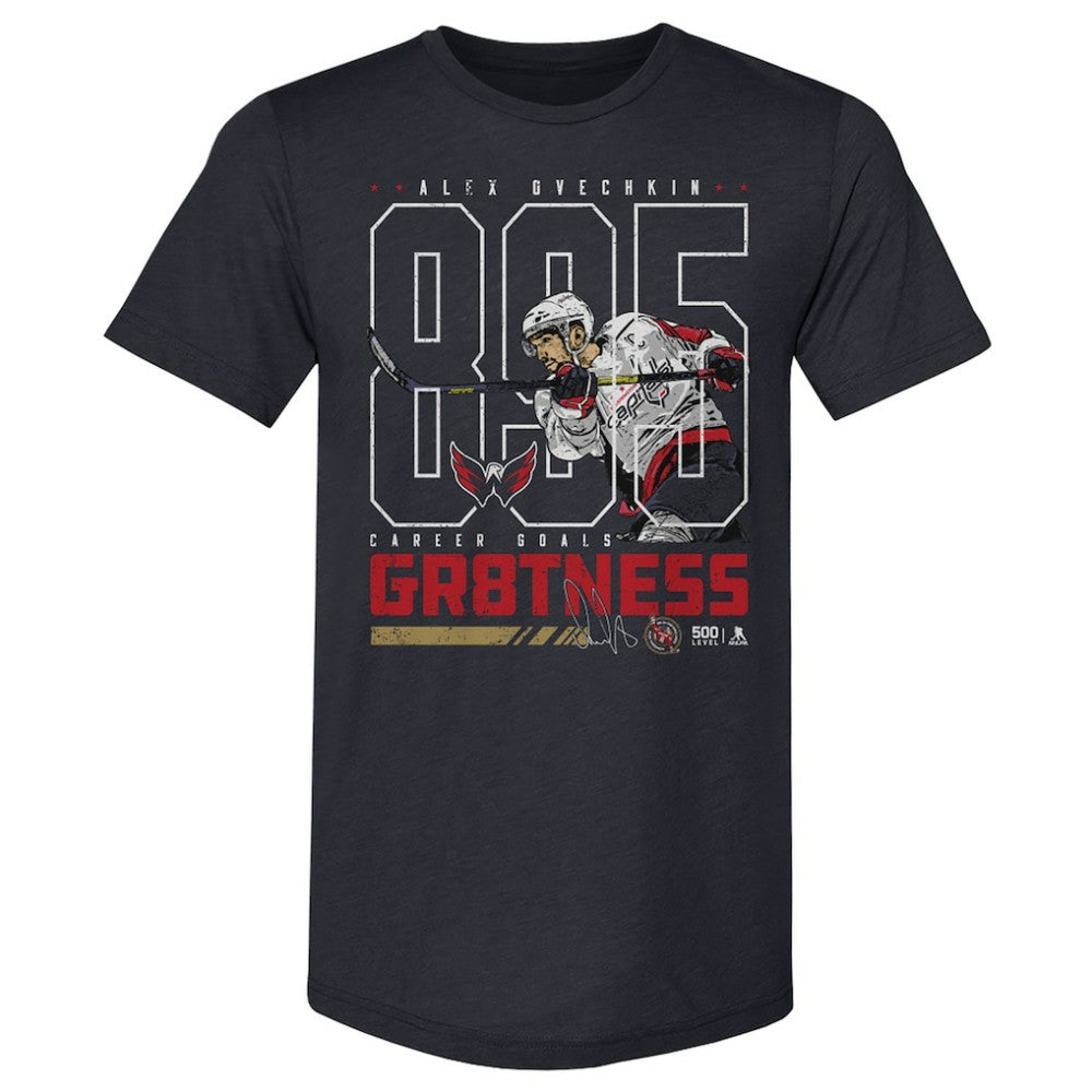 NHL Alexander Ovechkin Washington Capitals 500 Level NHL All-Time Leading Goal Scorer Tri-Blend Outline T-Shirt