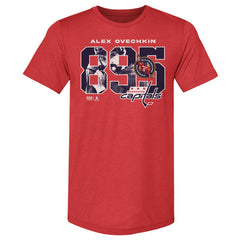 NHL Alexander Ovechkin Washington Capitals 500 Level NHL All-Time Leading Goal Scorer Tri-Blend Overlay T-Shirt