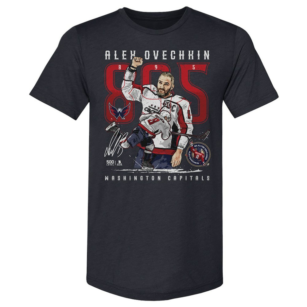 NHL Alexander Ovechkin Washington Capitals 500 Level NHL All-Time Leading Goal Scorer Tri-Blend The Shot T-Shirt