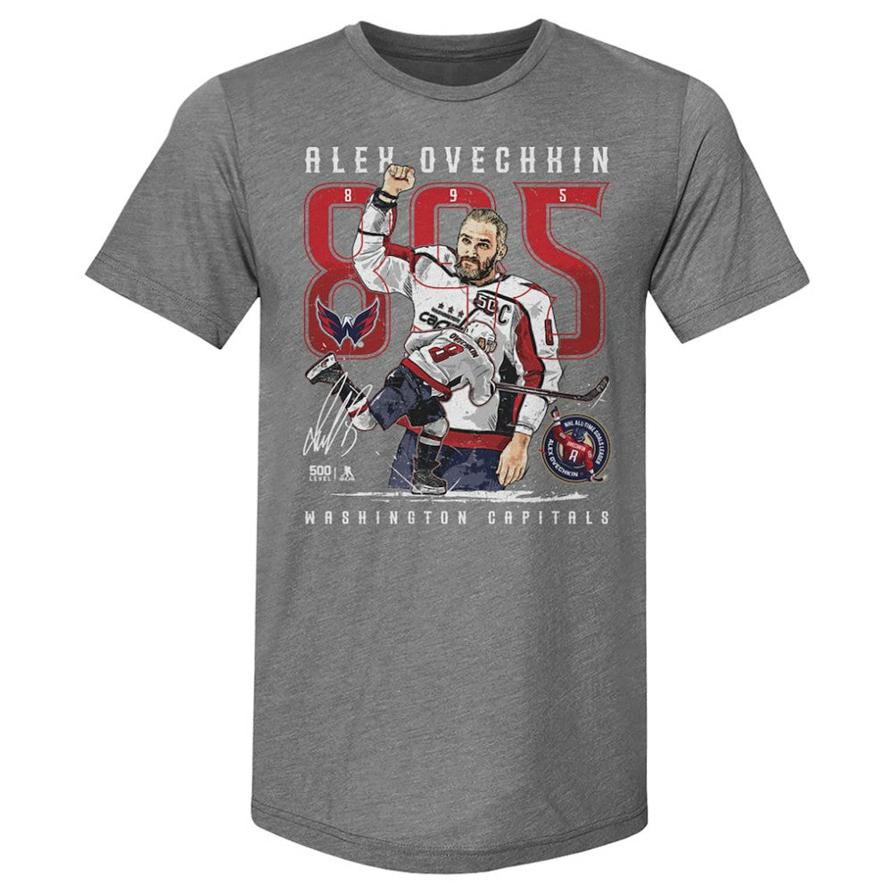NHL Alexander Ovechkin Washington Capitals 500 Level NHL All-Time Leading Goal Scorer Tri-Blend The Shot T-Shirt