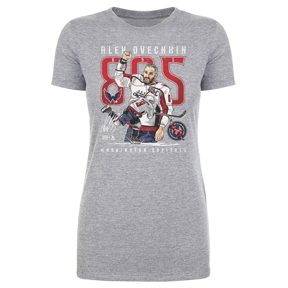 NHL Alexander Ovechkin Washington Capitals 500 Level Women's NHL All-Time Leading Goal Scorer The Shot T-Shirt