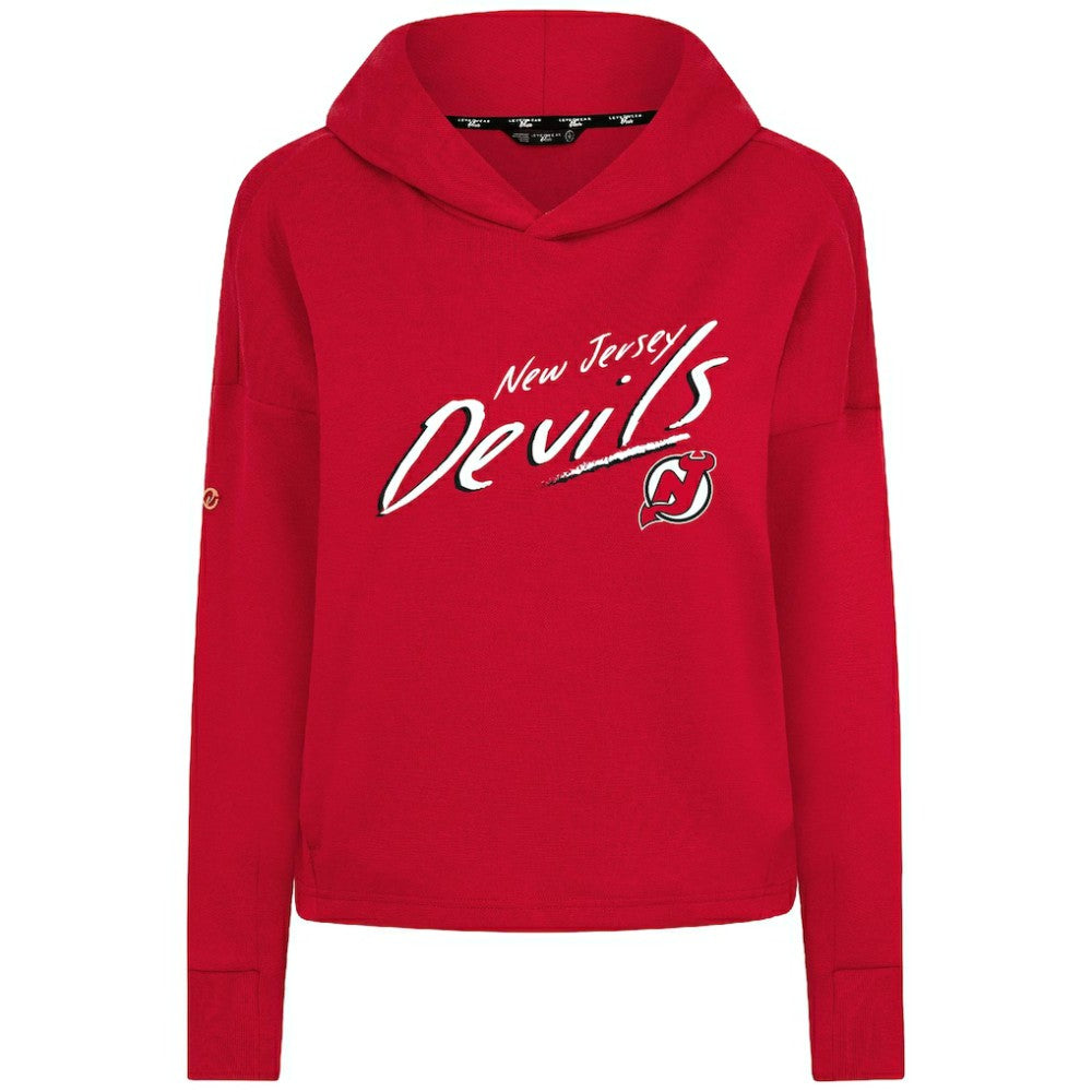 NHL New Jersey Devils Levelwear Women's Sweet Sizzle Tri-Blend Cropped Pullover Hoodie