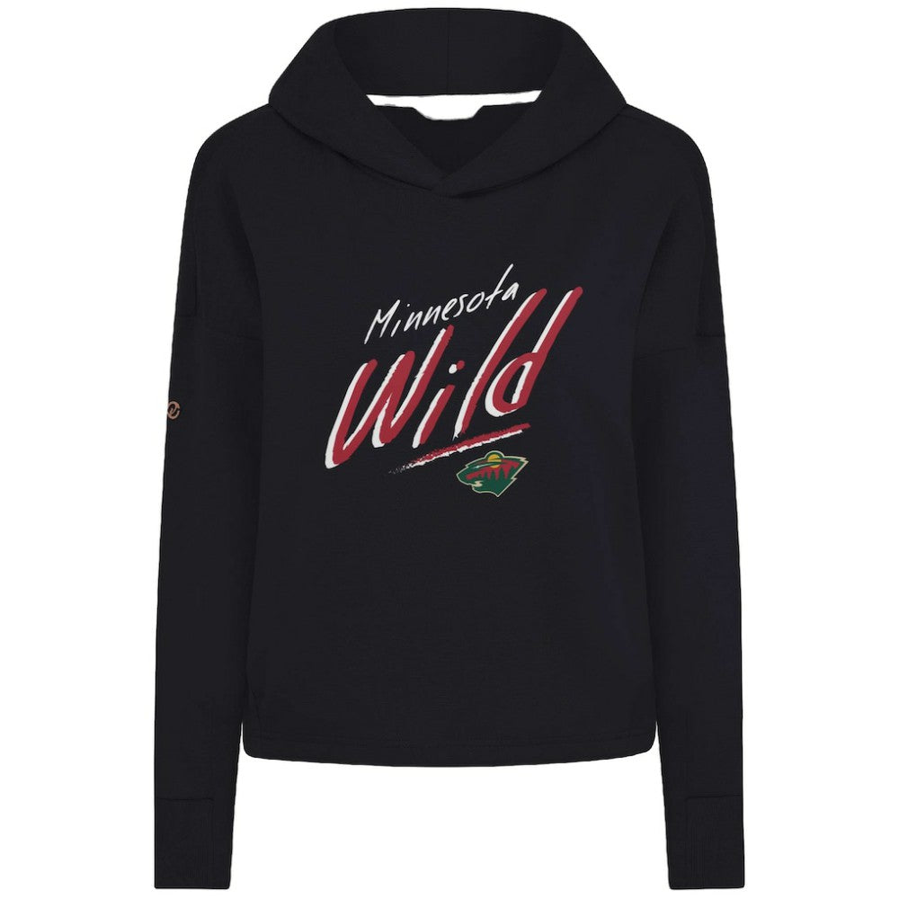 NHL Minnesota Wild Levelwear Women's Sweet Sizzle Tri-Blend Cropped Pullover Hoodie